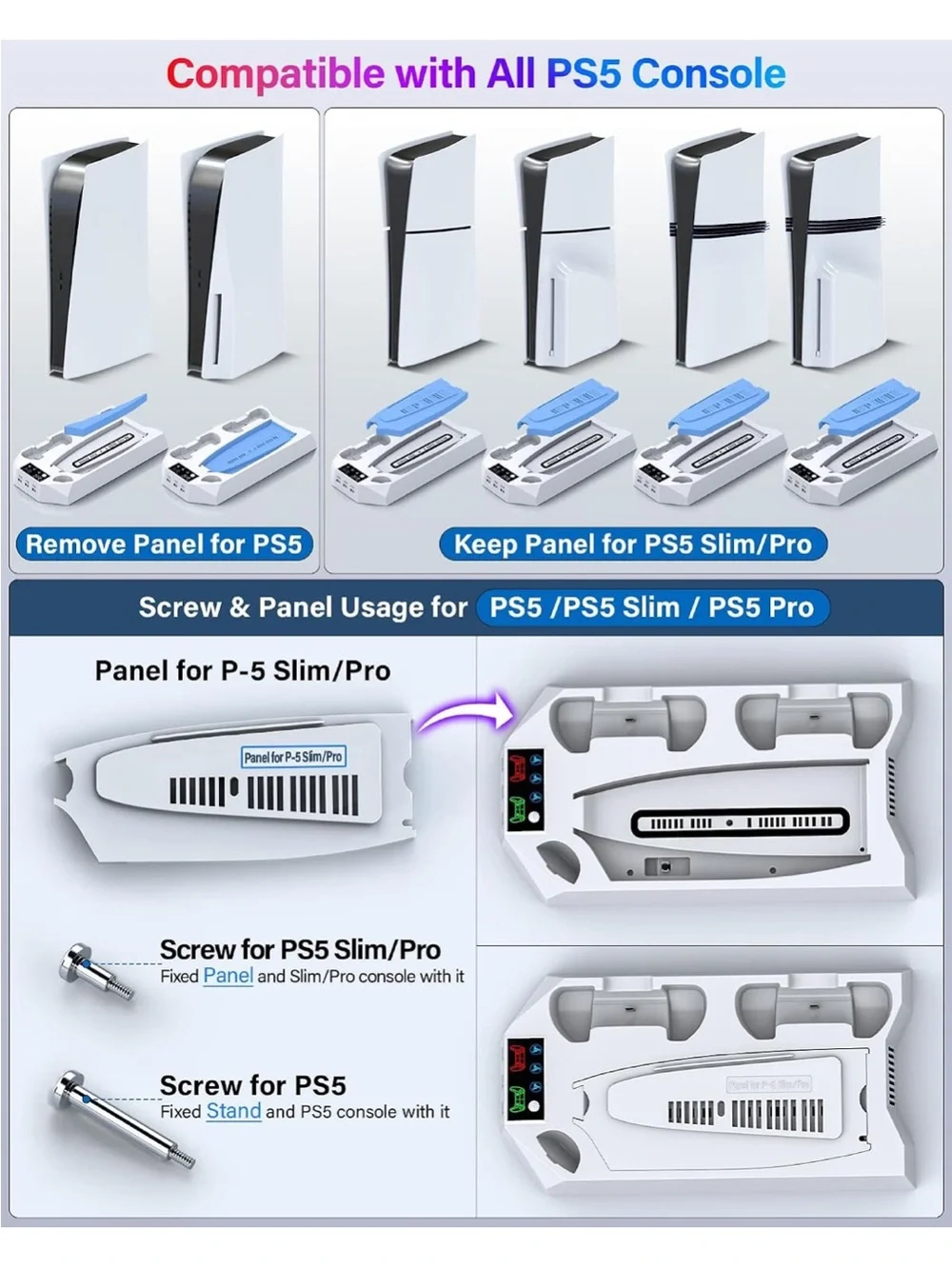 White PS5 Accessory Charging and Cooling Dock